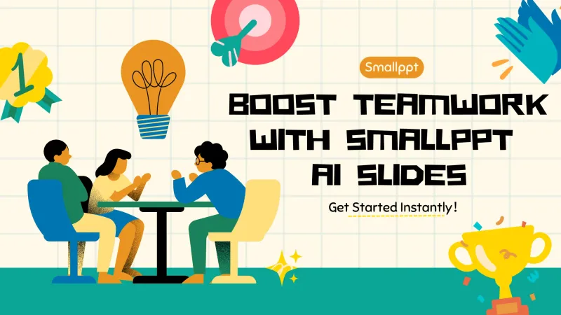 Smallppt AI Slide Maker enhances team collaboration with real-time editing and smart design features.