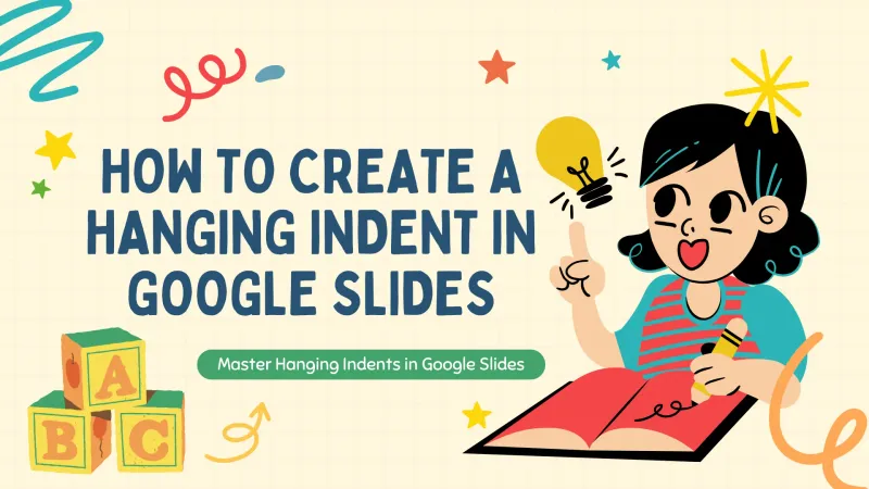 Step-by-step guide to creating a hanging indent in Google Slides using three easy methods.