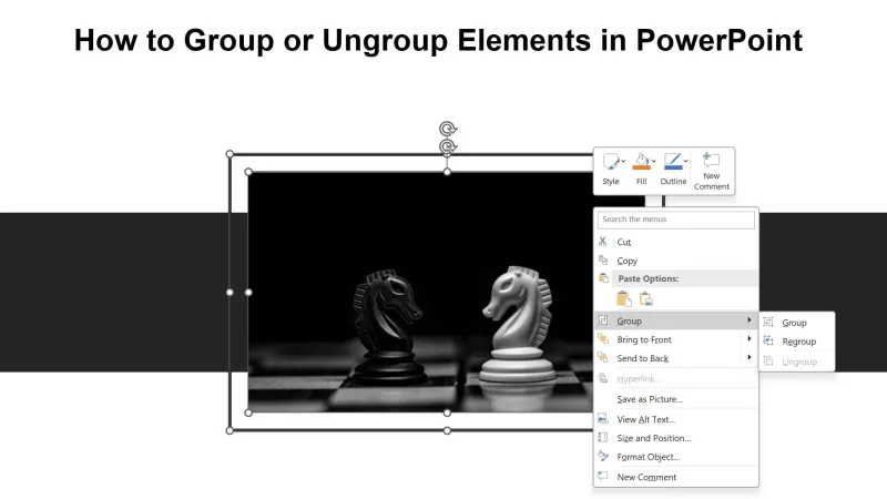 How to Group, or Ungroup Elements in PowerPoint