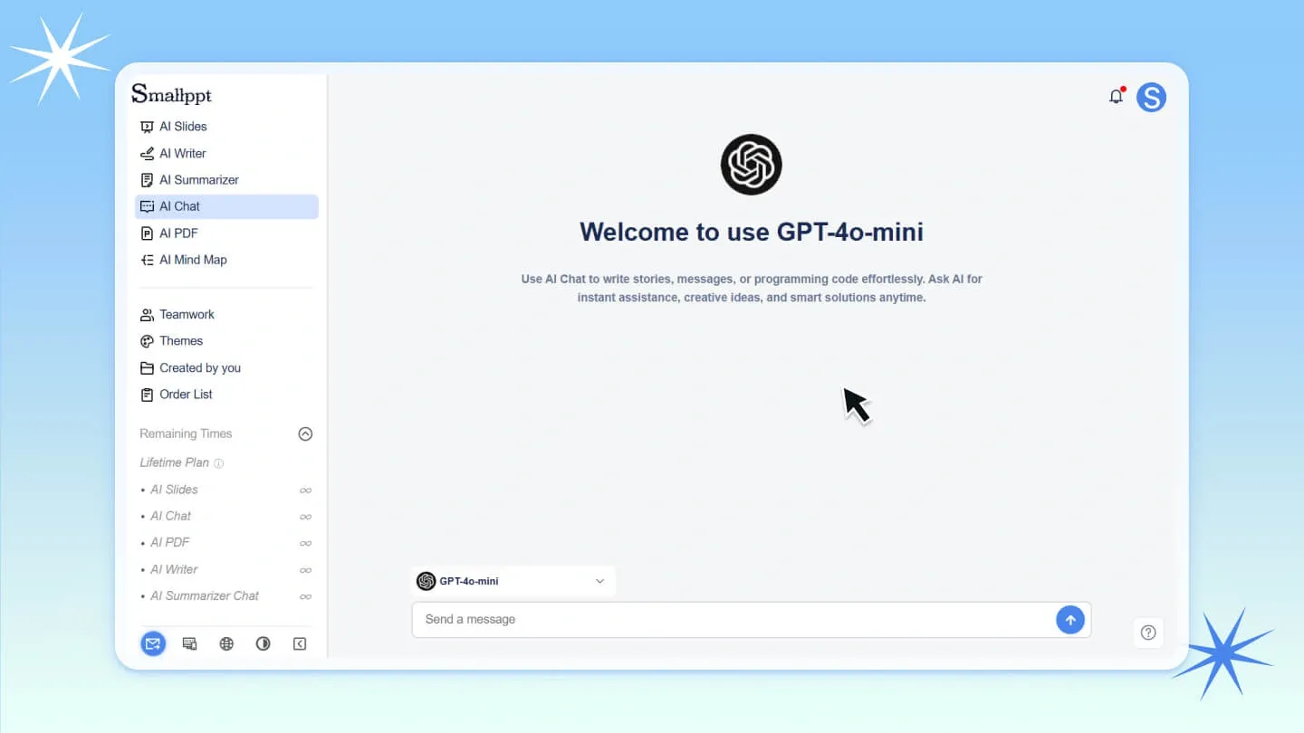 Chat with leading AI models using Smallppt AI Chat