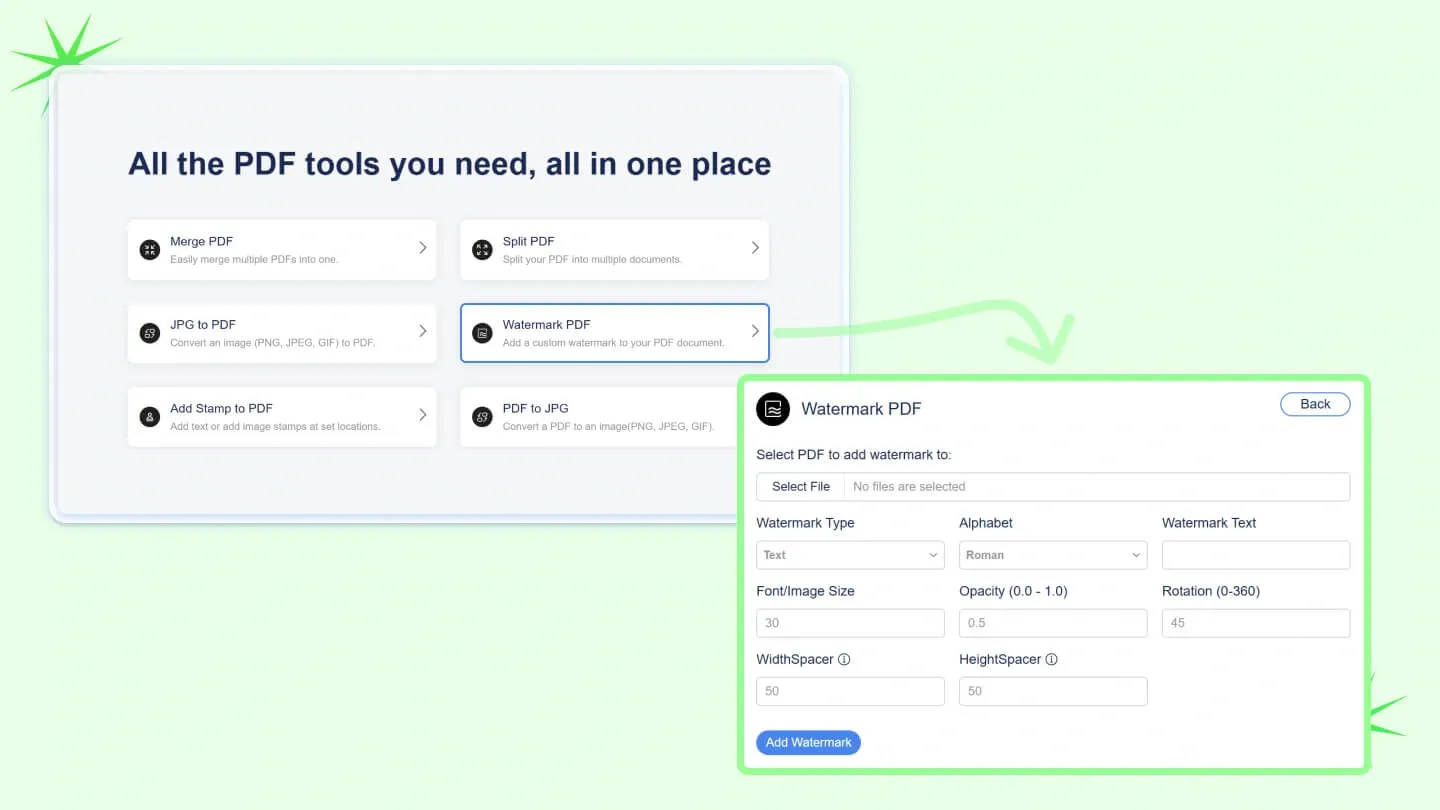 Add watermarks to PDFs with Smallppt