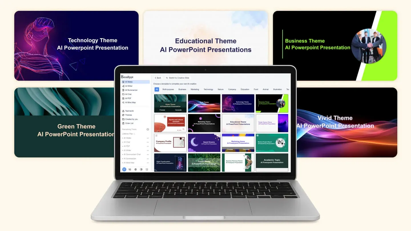 Smallppt offers a wide range of pre-designed presentation templates